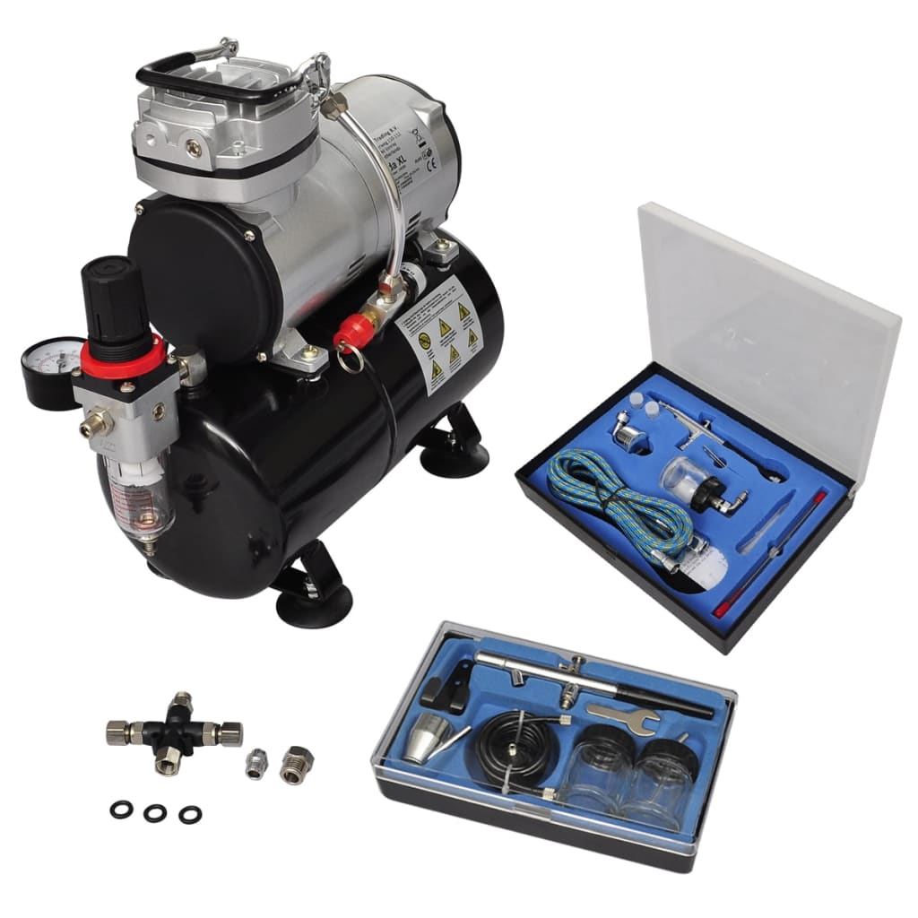 Ensemble de compresseur Vidaxl Airbrush avec 2 pistolets