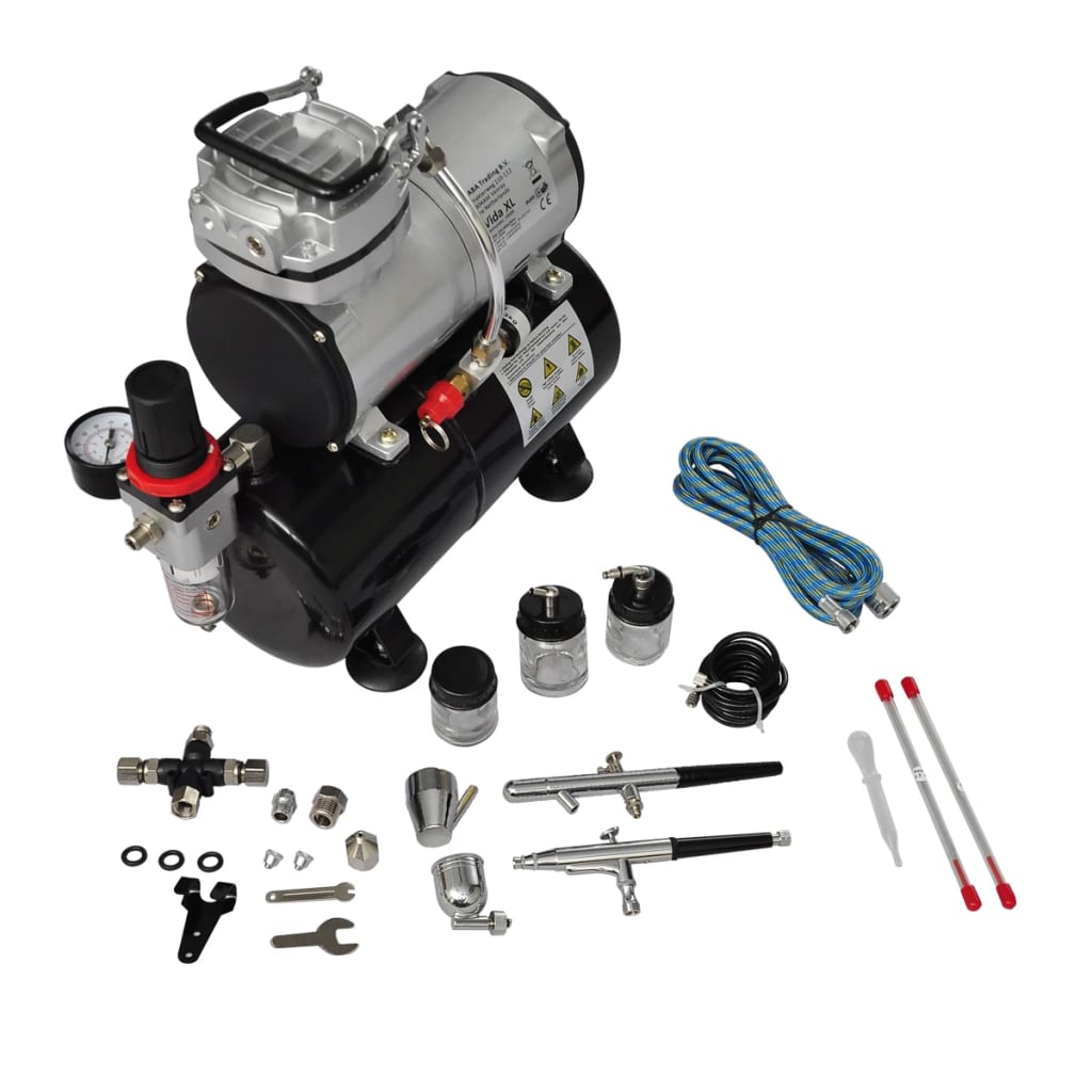 Ensemble de compresseur Vidaxl Airbrush avec 2 pistolets