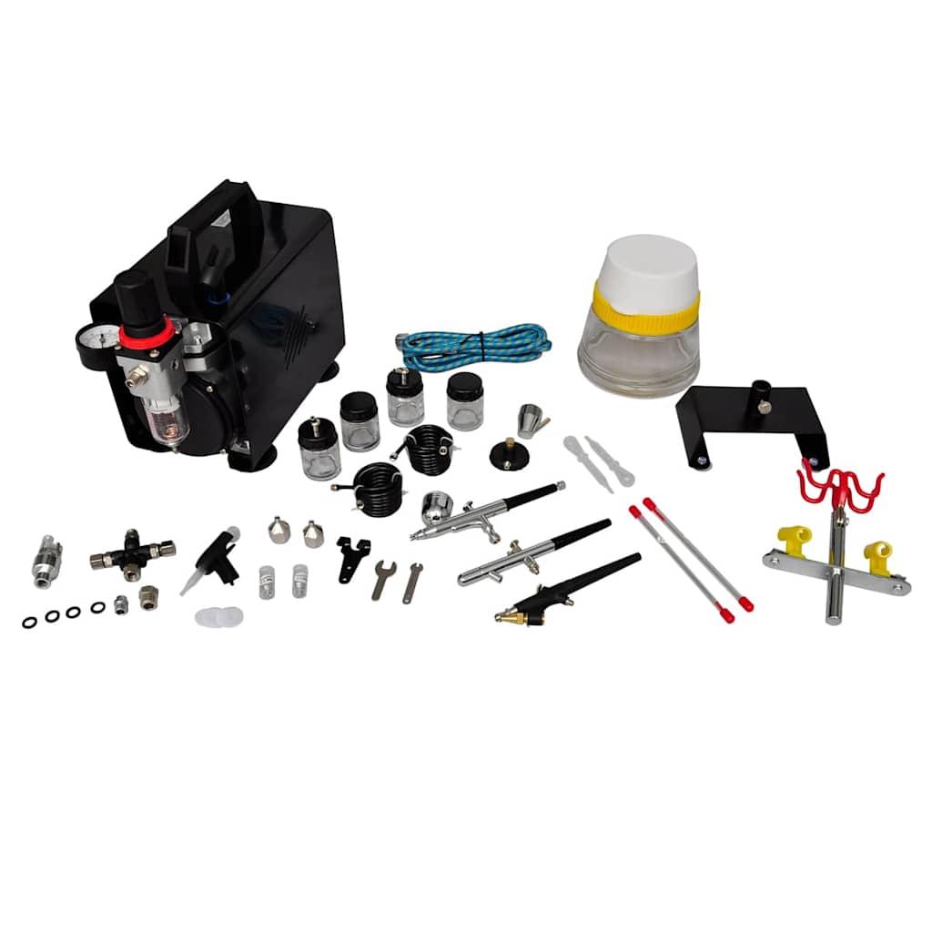 Ensemble de compresseur Vidaxl Airbrush avec 3 pistolets