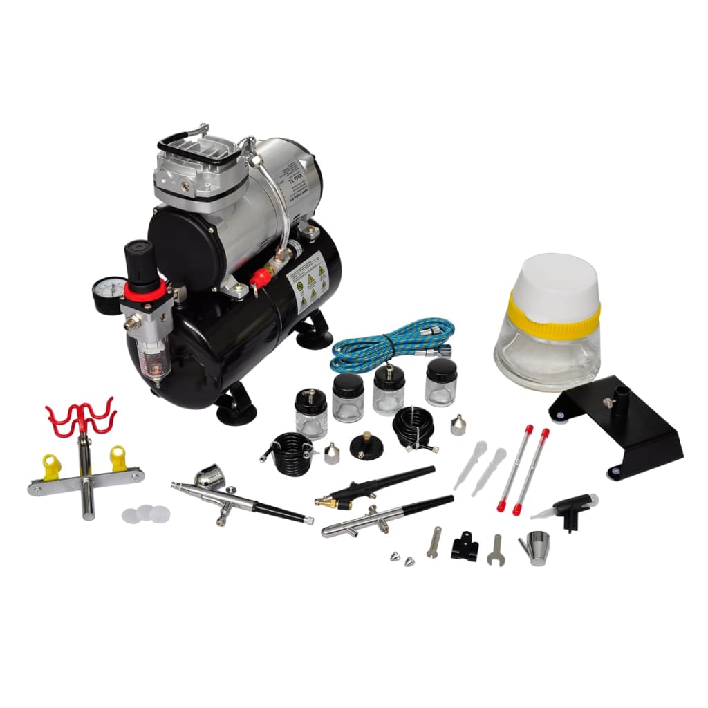 Ensemble de compresseur Vidaxl Airbrush avec 3 pistolets