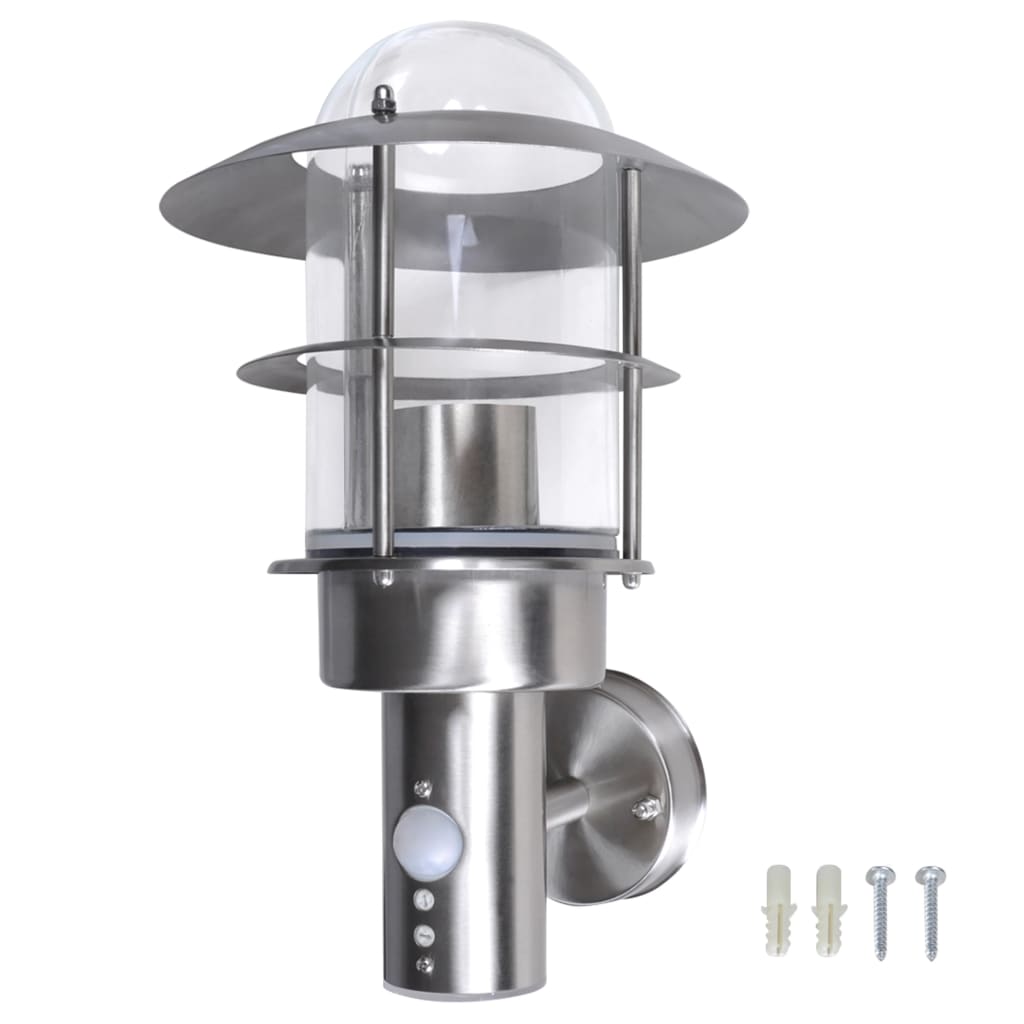 Vidaxl Lampe murale extérieure avec capteur de mouvement en acier inoxydable