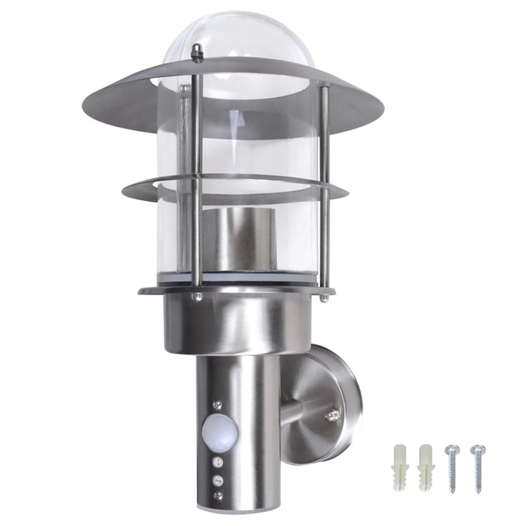 Vidaxl Lampe murale extérieure avec capteur de mouvement en acier inoxydable