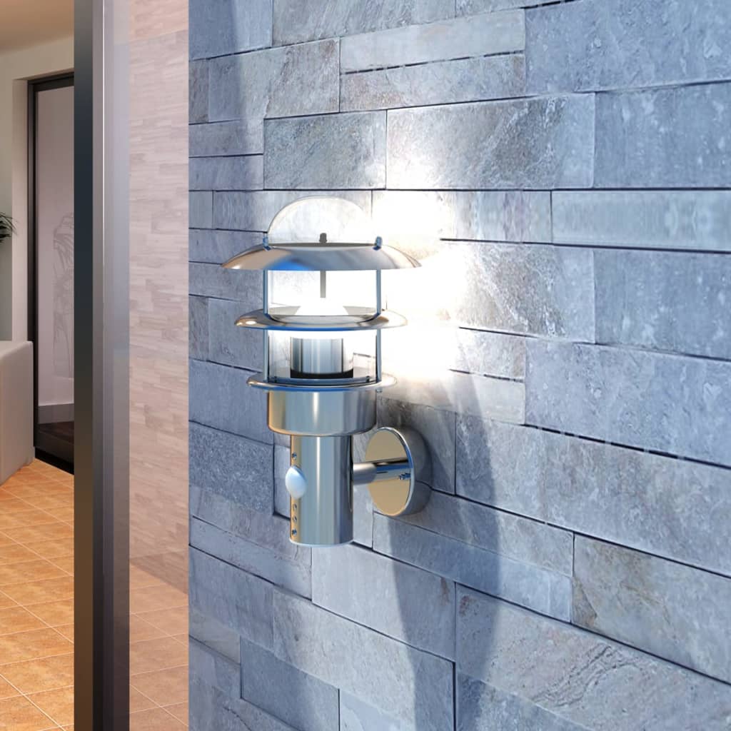 Vidaxl Lampe murale extérieure avec capteur de mouvement en acier inoxydable