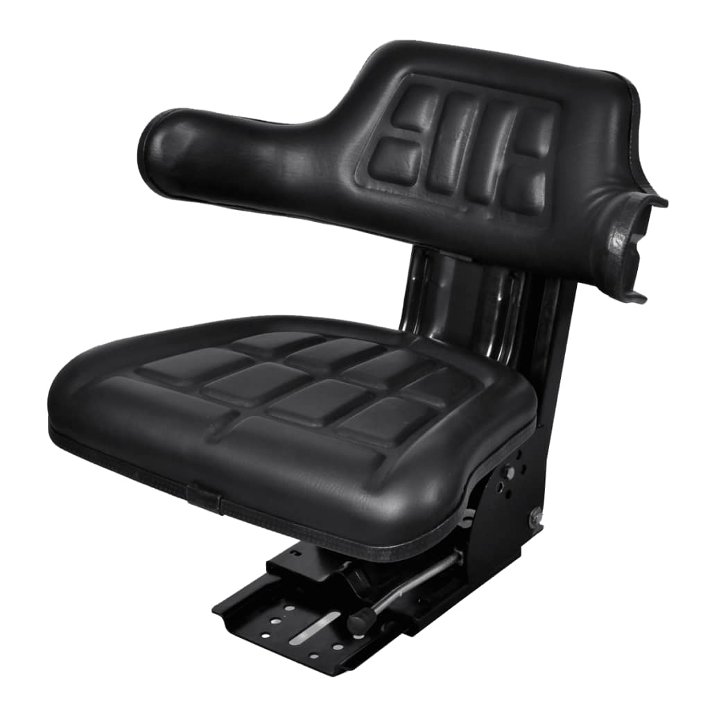 Chaise de tracteur Vidaxl avec suspension noire