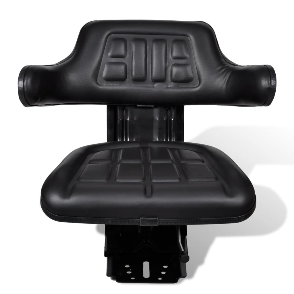 Chaise de tracteur Vidaxl avec suspension noire
