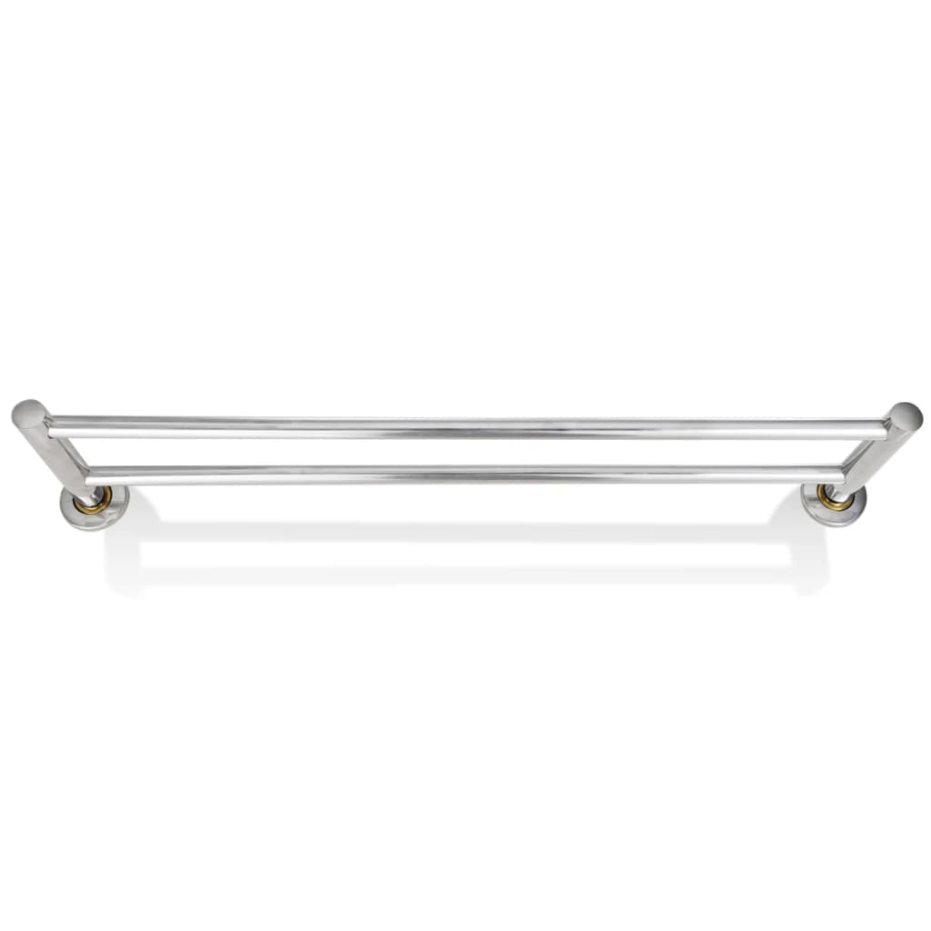 Rack de serviettes Vidaxl avec 2 tubes d'acier inoxydable
