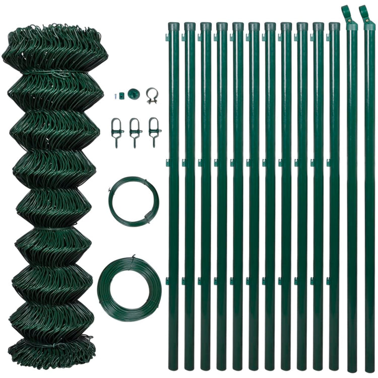 Vidaxl Gaashek avec des poteaux de 0,8x25 m en acier vert