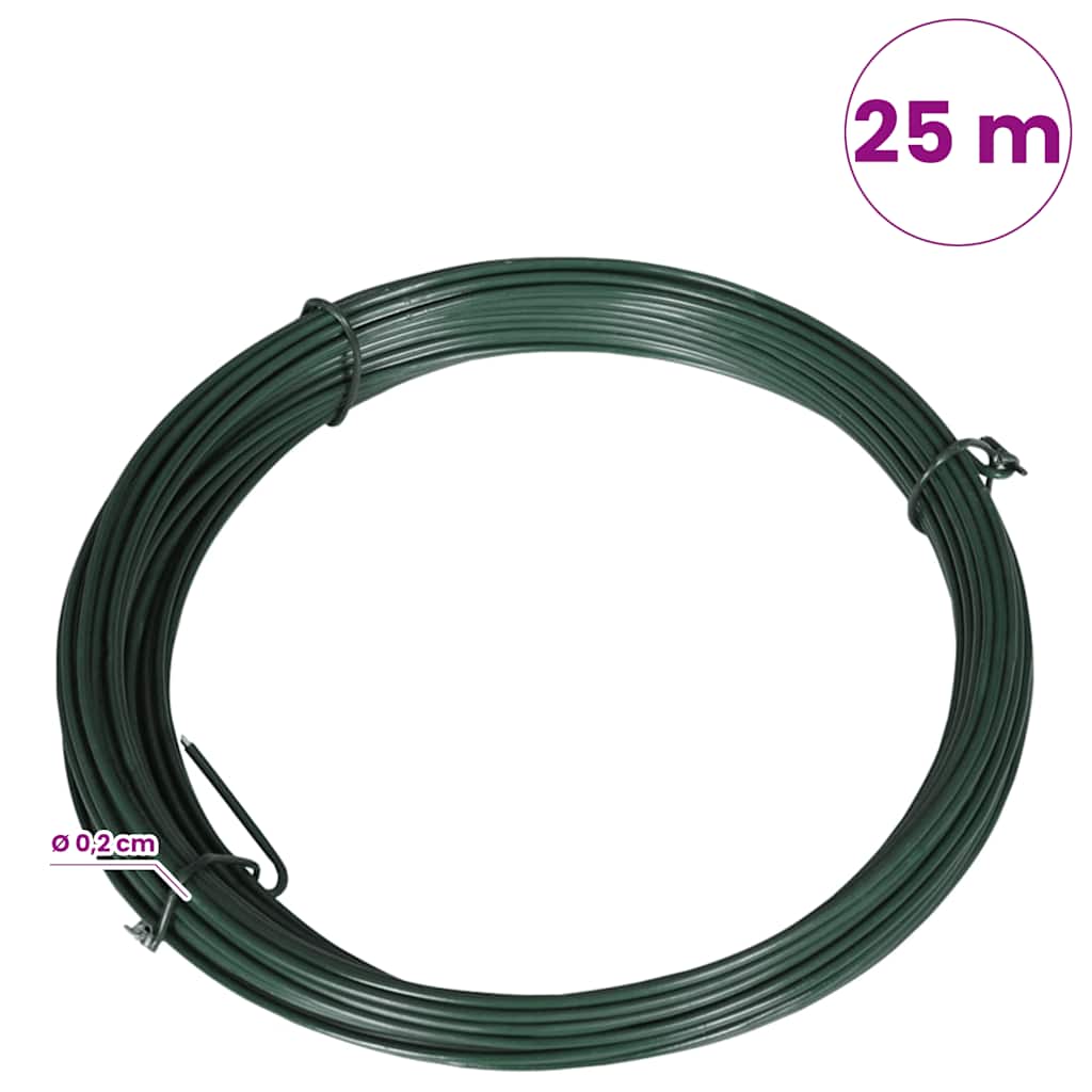 Vidaxxl fil d'attache de clôture 25 m 1,4 2 mm acier vert