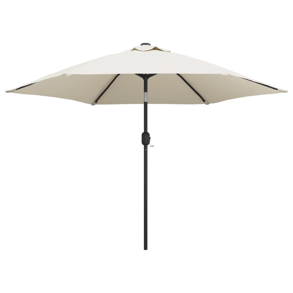 Parasol vidaxl avec poteau en acier 3 m de sable blanc