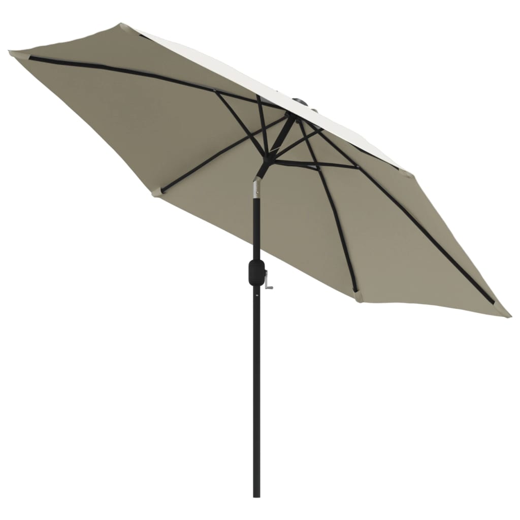 Parasol vidaxl avec poteau en acier 3 m de sable blanc