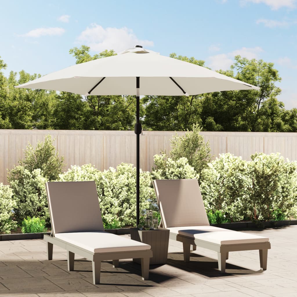 Parasol vidaxl avec poteau en acier 3 m de sable blanc