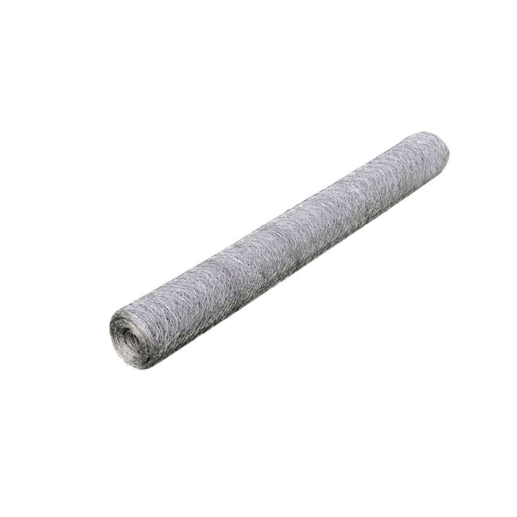 Vidaxl Poulet Fil 25x0,5 m Galvanisé en acier argent coloré