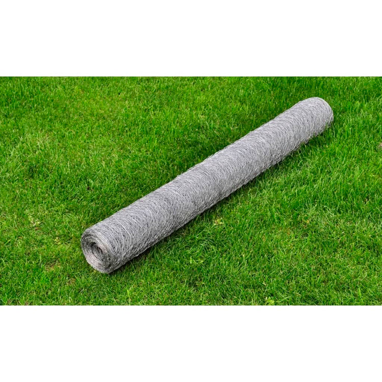Vidaxl Poulet Fil 25x0,5 m Galvanisé en acier argent coloré