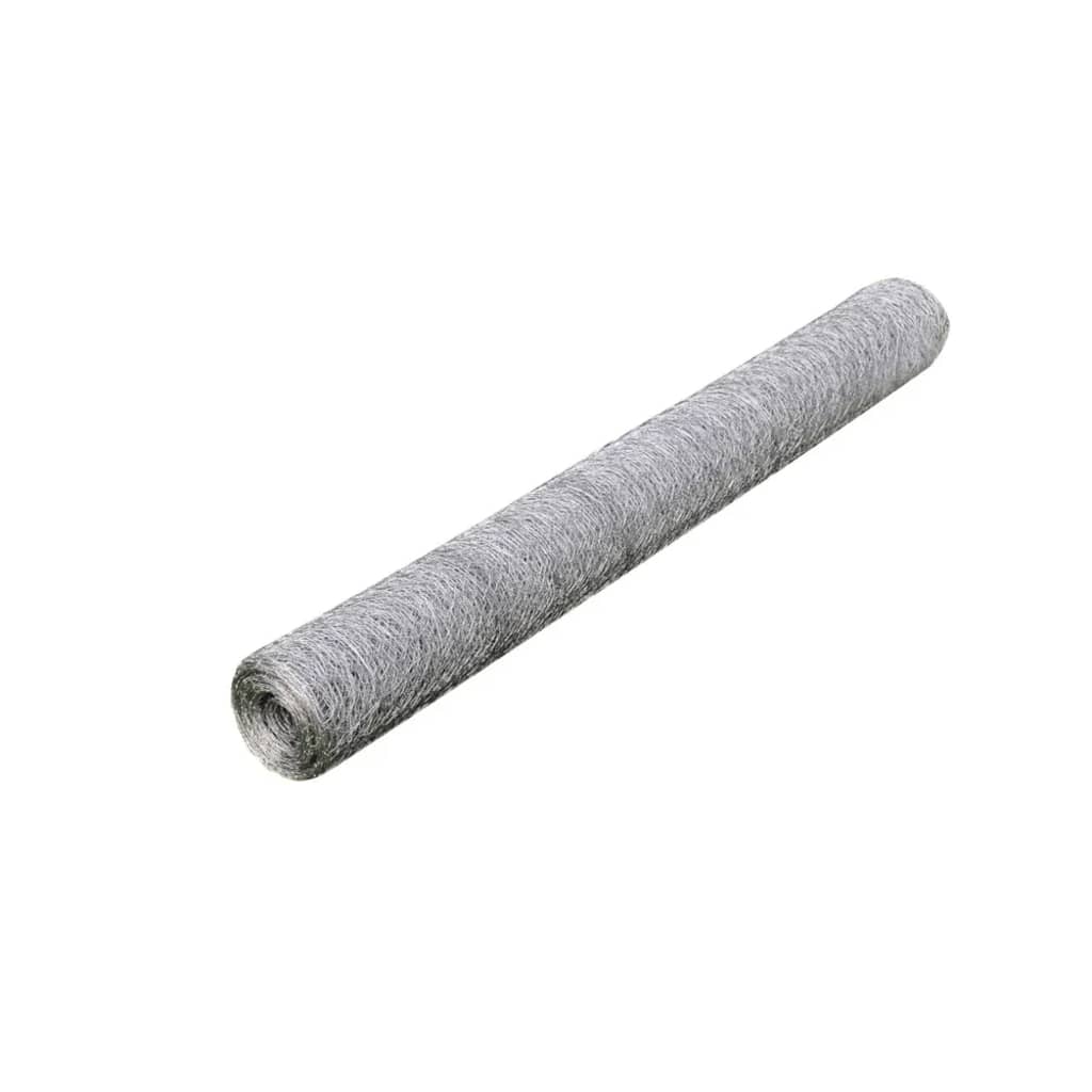 Vidaxl Poulet Fil 25x0,5 m Galvanisé en acier argent coloré