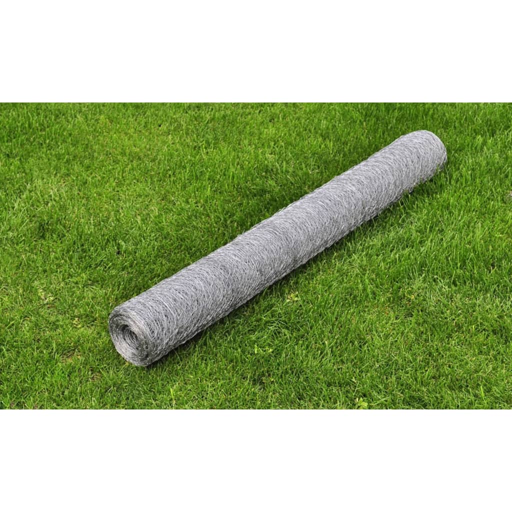 Vidaxl Poulet Fil 25x0,5 m Galvanisé en acier argent coloré