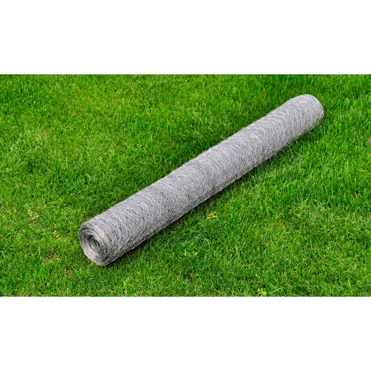 Vidaxl Poulet Fil 25x0,5 m Galvanisé en acier argent coloré