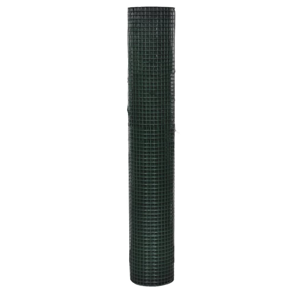 Vidaxl Poulet Fil 10x1 m Galvanisé Acier avec revêtement en PVC vert