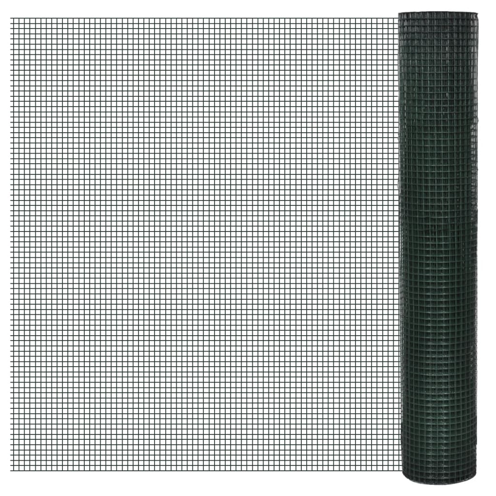 Vidaxl Poulet Fil 10x1 m Galvanisé Acier avec revêtement en PVC vert