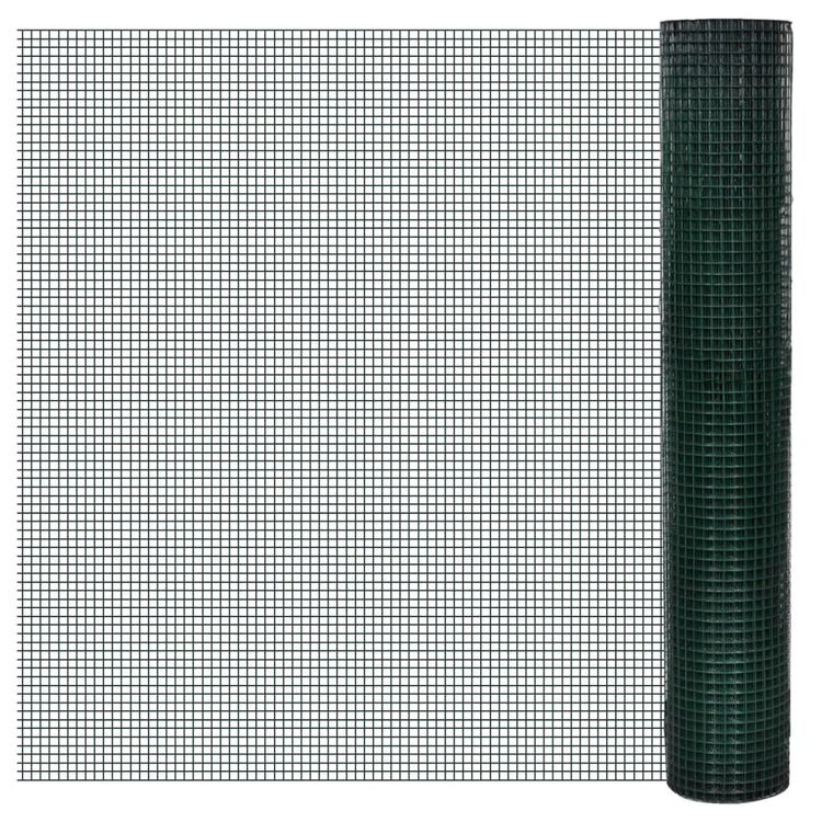 Vidaxl Poulet Fil 10x1 m Galvanisé Acier avec revêtement en PVC vert
