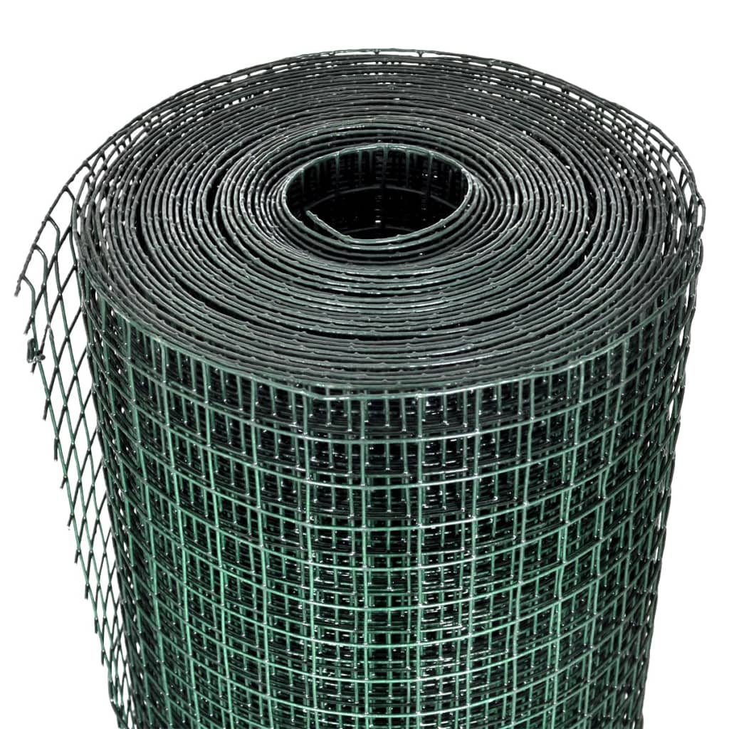 Vidaxl Poulet Fil 10x1 m Galvanisé Acier avec revêtement en PVC vert