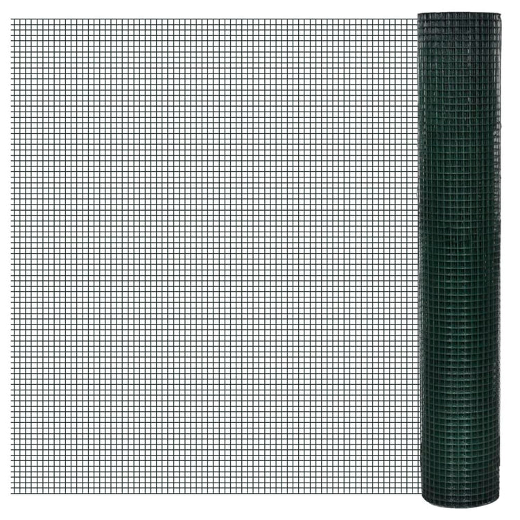 Vidaxl Poulet Fil 10x1 m Galvanisé Acier avec revêtement en PVC vert