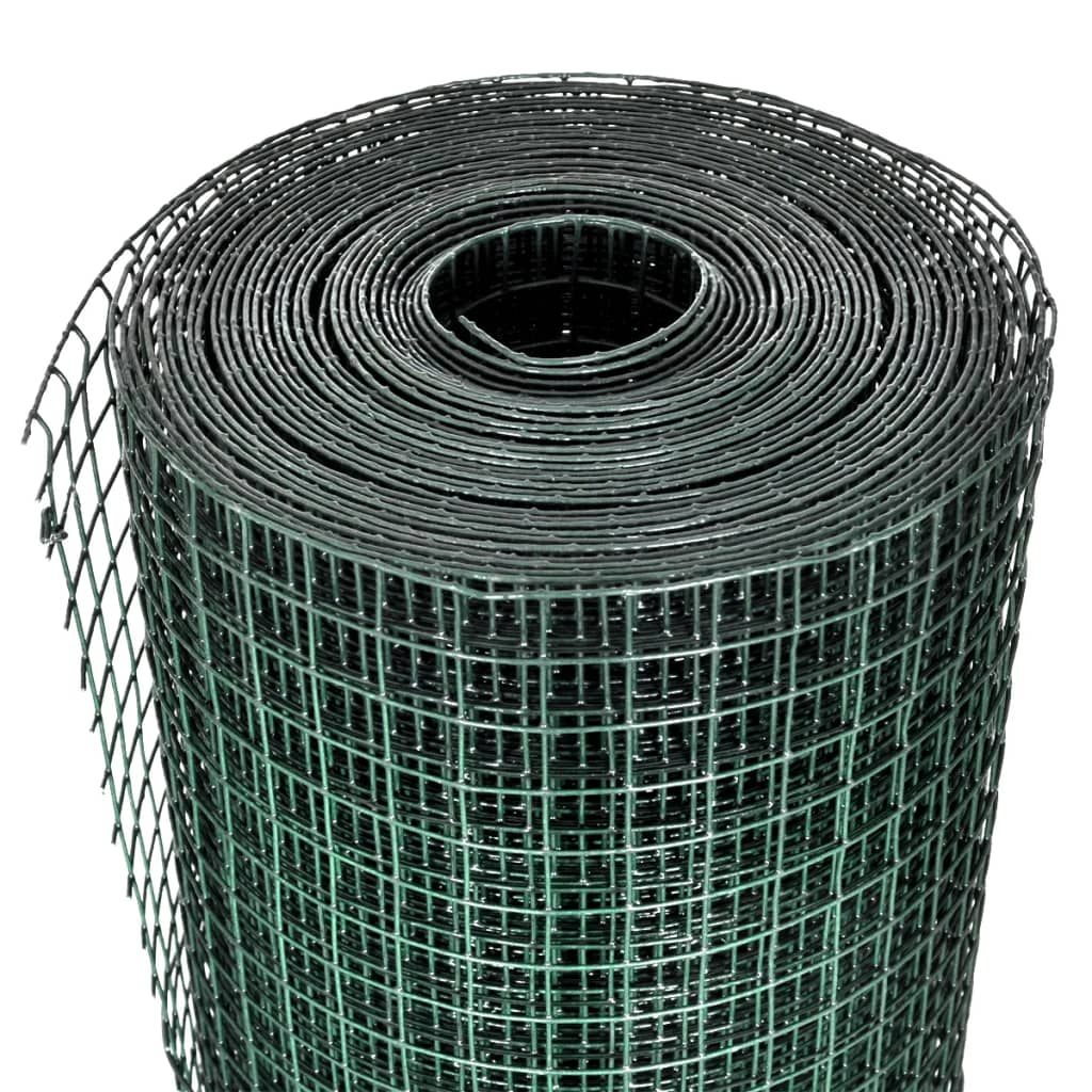 Vidaxl Poulet Fil 10x1 m Galvanisé Acier avec revêtement en PVC vert