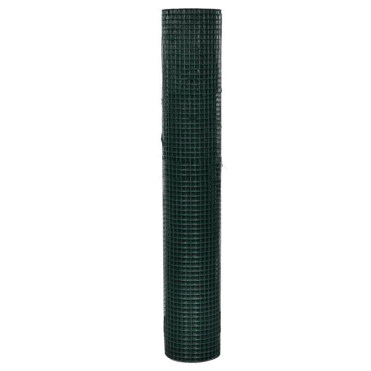 Vidaxl Poulet Fil 25x1 m Galvanisé Steel avec revêtement en PVC vert