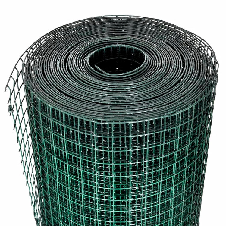 Vidaxl Poulet Fil 25x1 m Galvanisé Steel avec revêtement en PVC vert
