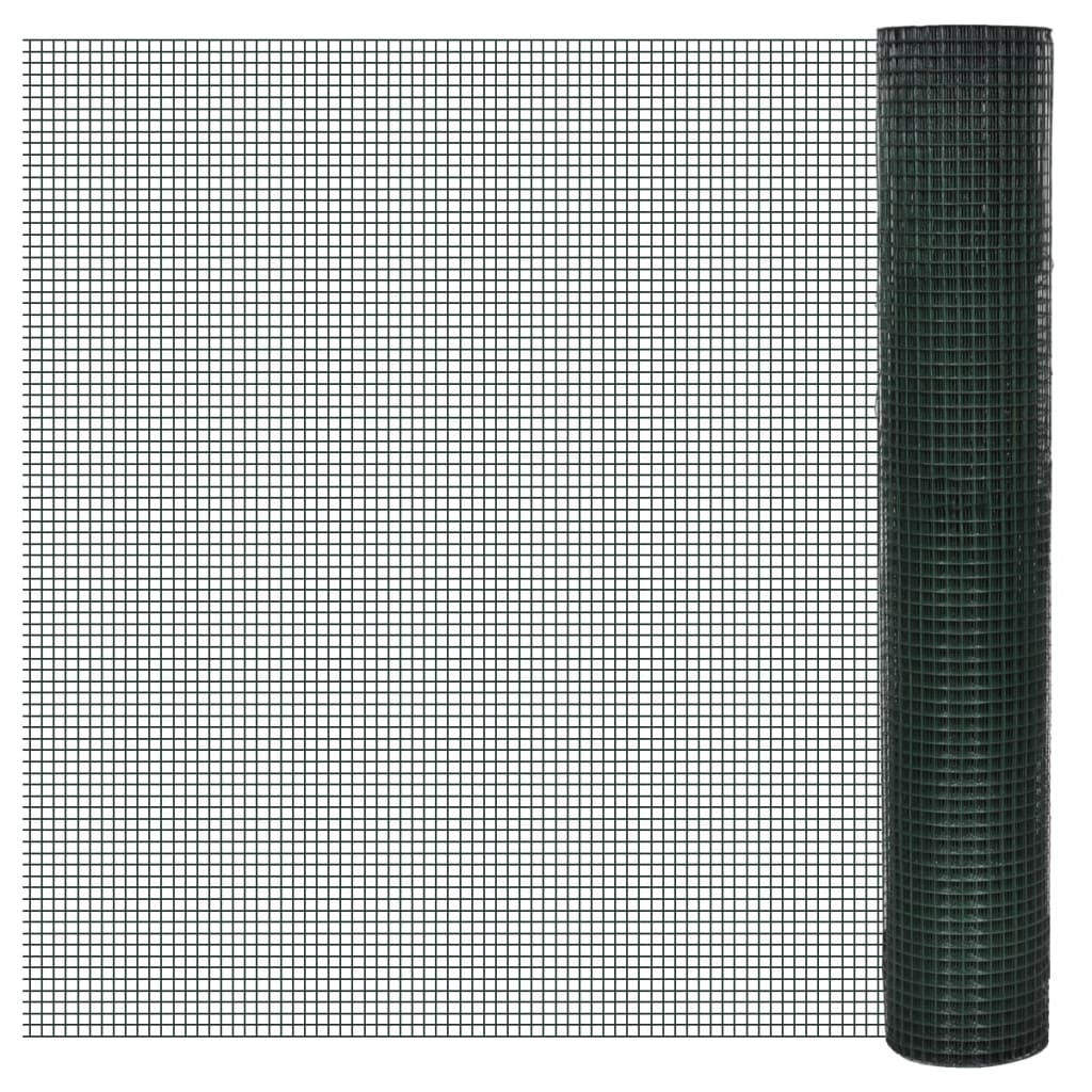 Vidaxl Poulet Fil 1x25 M Galvanisé en acier vert