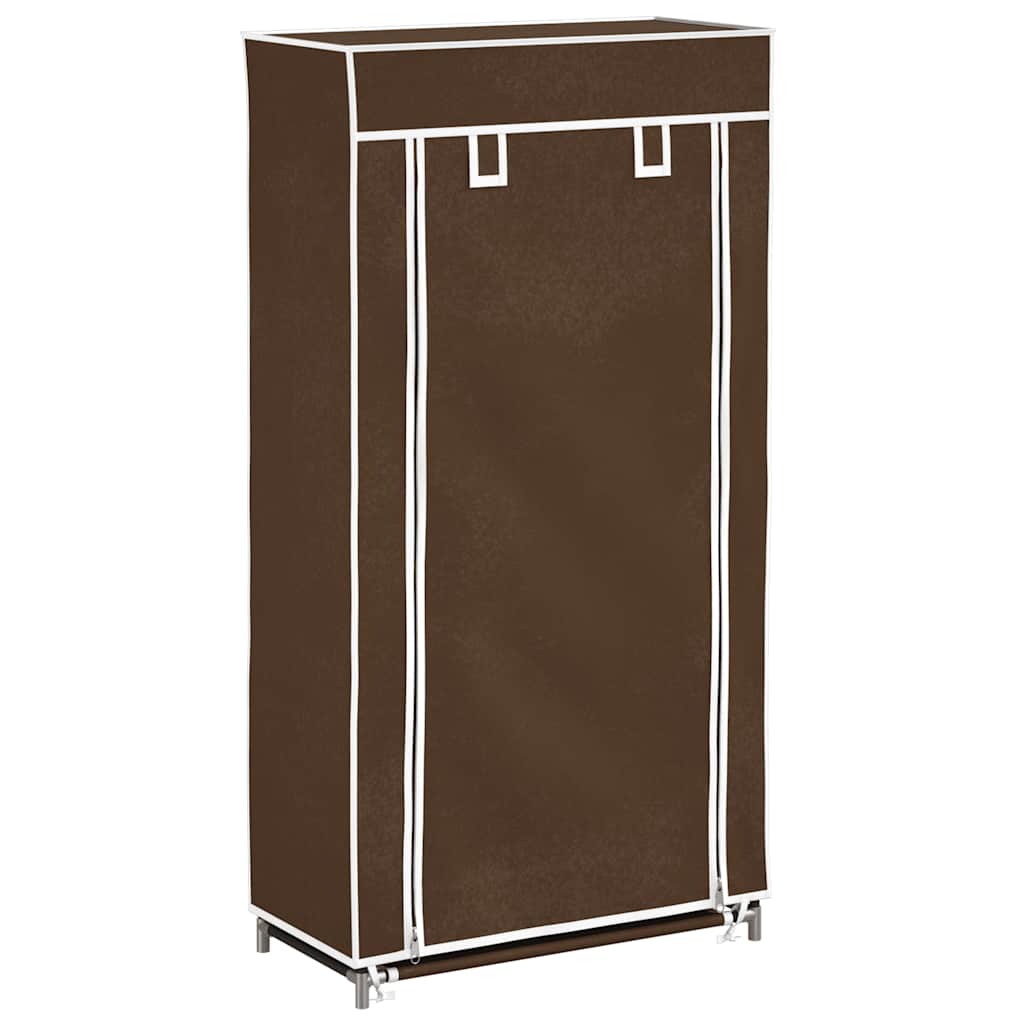 Rack de chaussures de tissu Vidaxl avec couvercle 58 x 28 x 106 cm brun