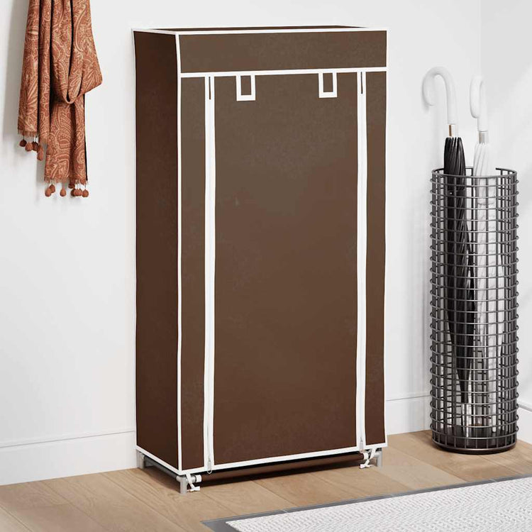 Rack de chaussures de tissu Vidaxl avec couvercle 58 x 28 x 106 cm brun