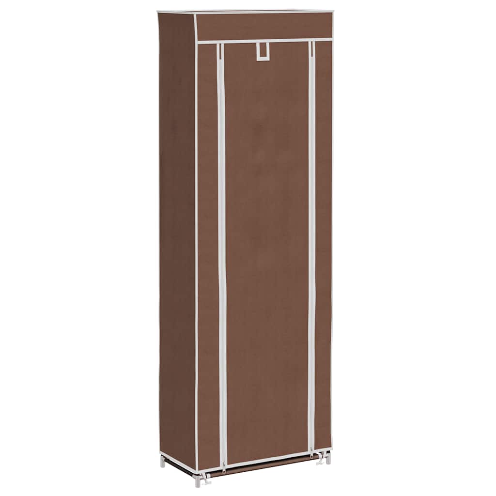 Rack de chaussures de tissu Vidaxl avec couvercle 162 x 57 x 29 cm brun