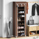 Rack de chaussures de tissu Vidaxl avec couvercle 162 x 57 x 29 cm brun