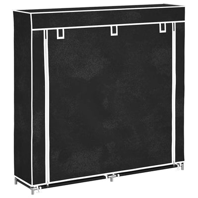 Armoire à chaussures vidaxl avec couvercle 115x28x110 tissu noir