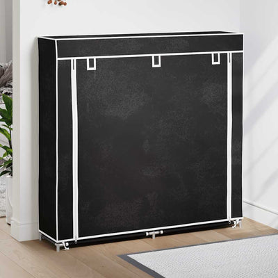 Armoire à chaussures vidaxl avec couvercle 115x28x110 tissu noir