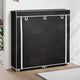 Armoire à chaussures vidaxl avec couvercle 115x28x110 tissu noir