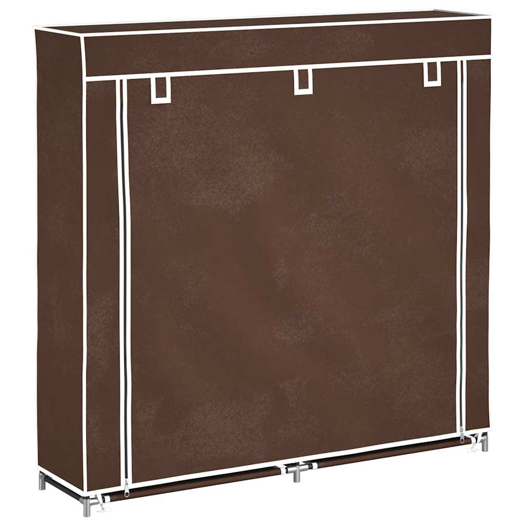 Armoire à chaussures Vidaxl avec couvercle 115x28x110 tissu marron