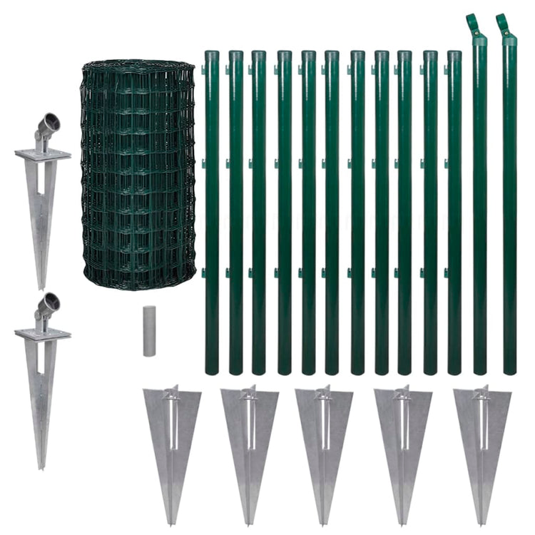 Vidaxl hek 25x0,8 m en acier vert