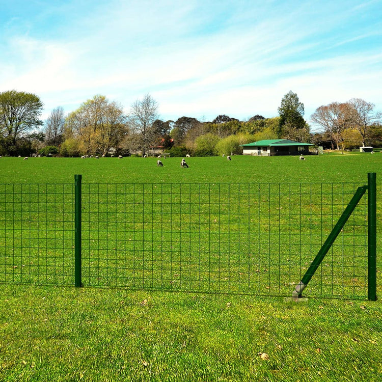 Vidaxl hek 25x0,8 m en acier vert