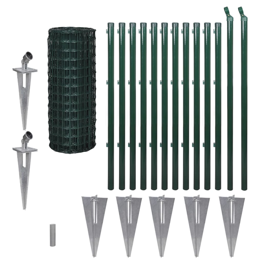 Vidaxl hek 25x1,0 m en acier vert