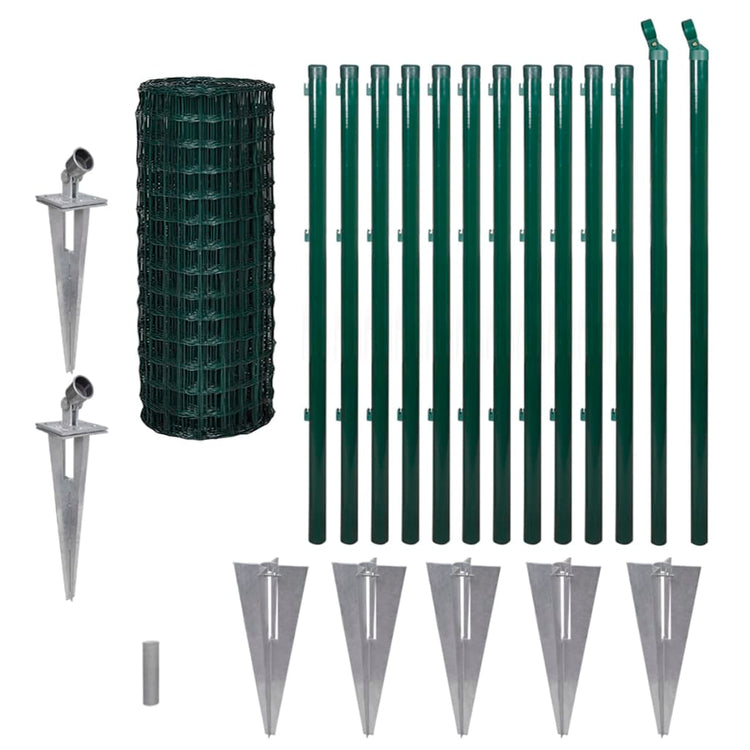 Vidaxl hek 25x1,0 m en acier vert