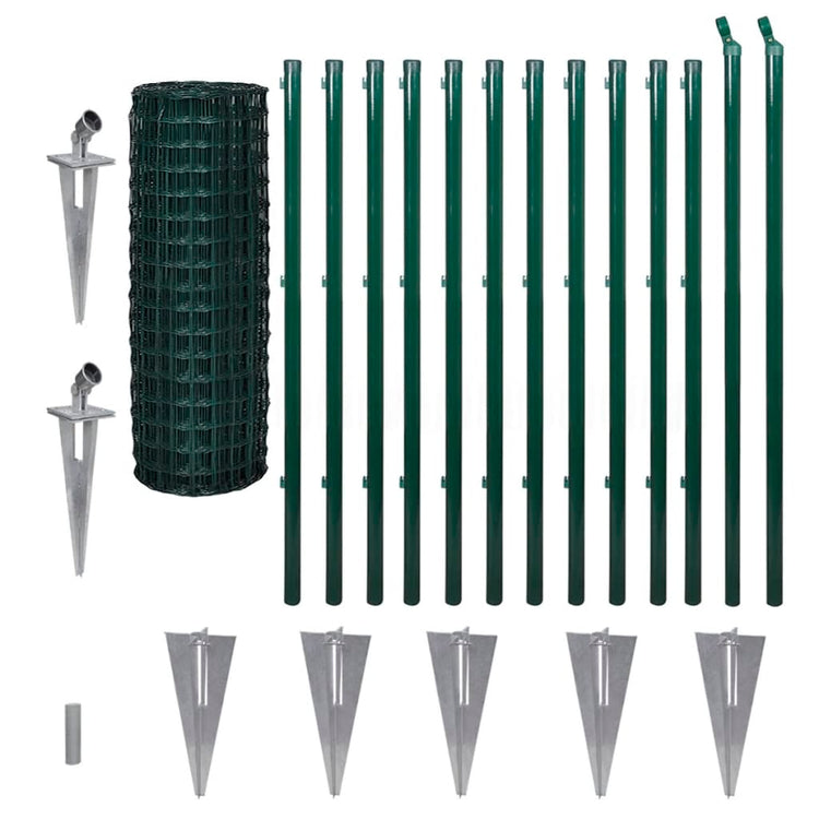 Vidaxl hek 25x1,2 m en acier vert