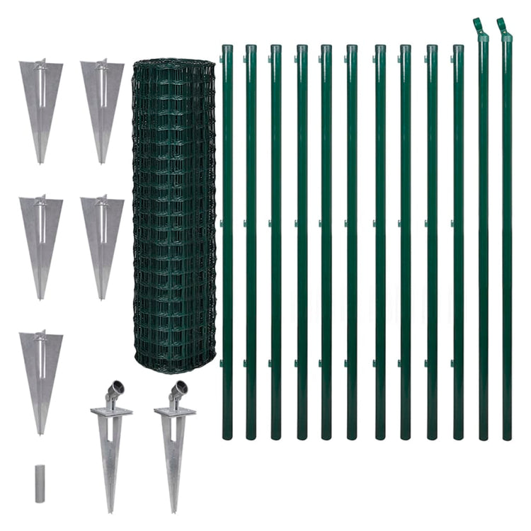 Vidaxl hek 25x1,5 m en acier vert