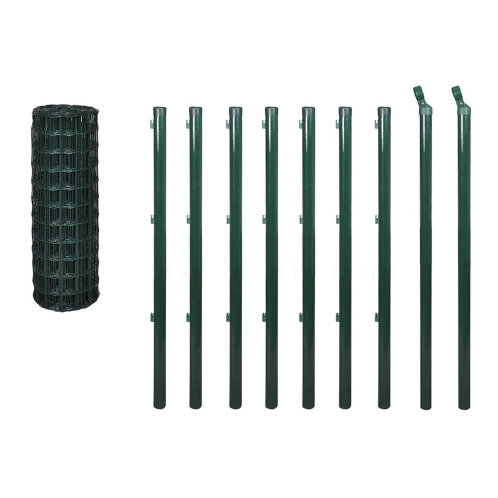 Vidaxl Eurohek 10x1,5 m en acier vert