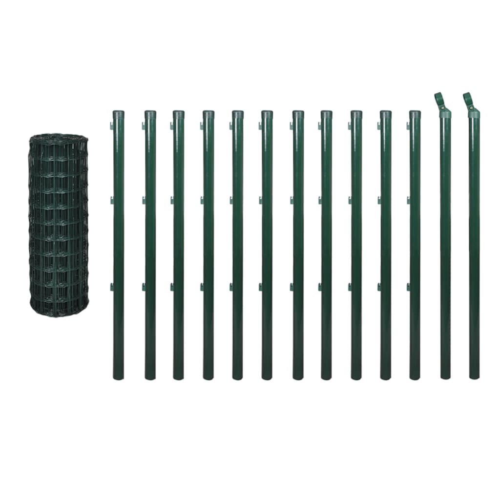Vidaxl Eurohek 25x1,5 m en acier vert