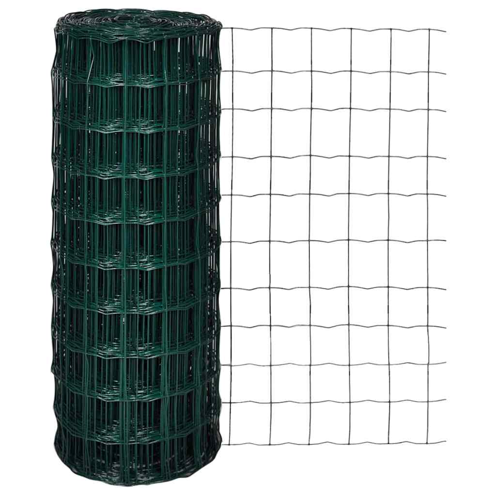 Vidaxl hek 25x1,0 m en acier vert