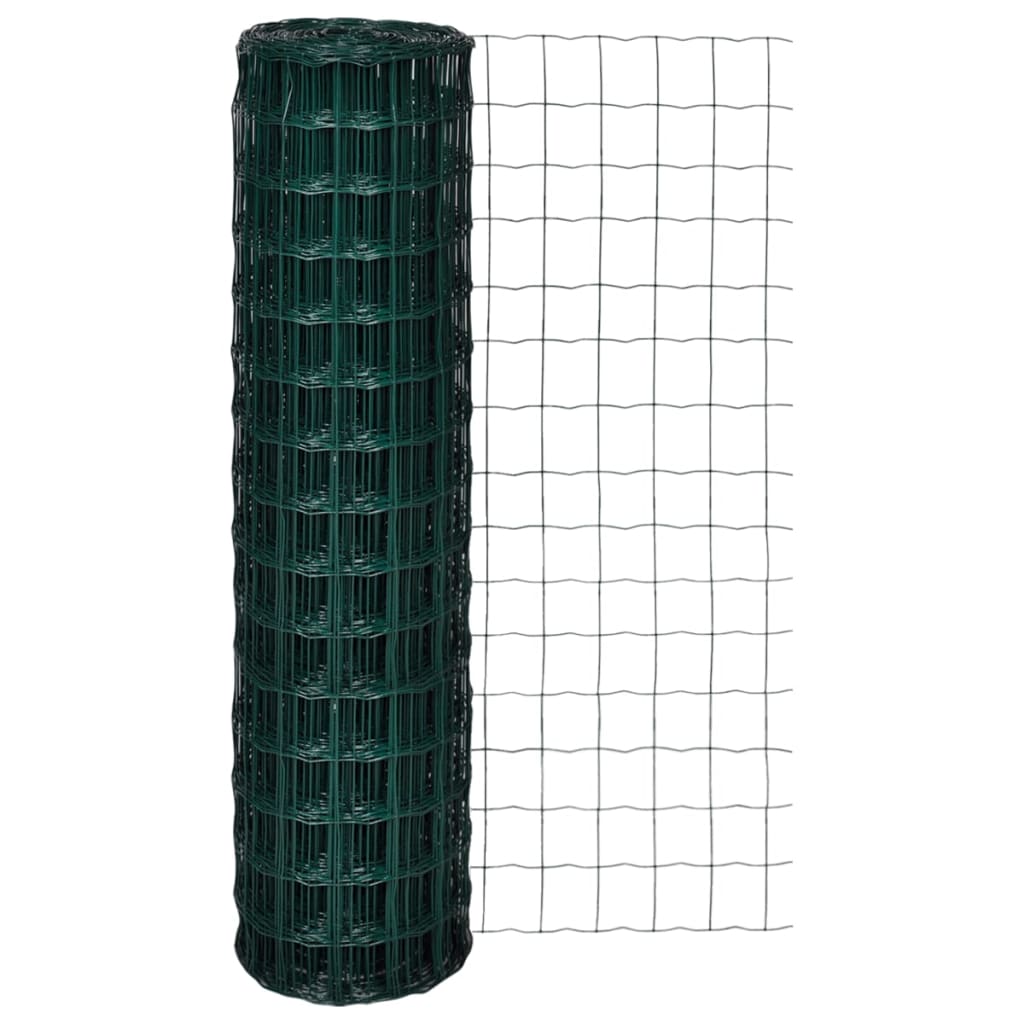 Vidaxl hek 25x1,5 m en acier vert