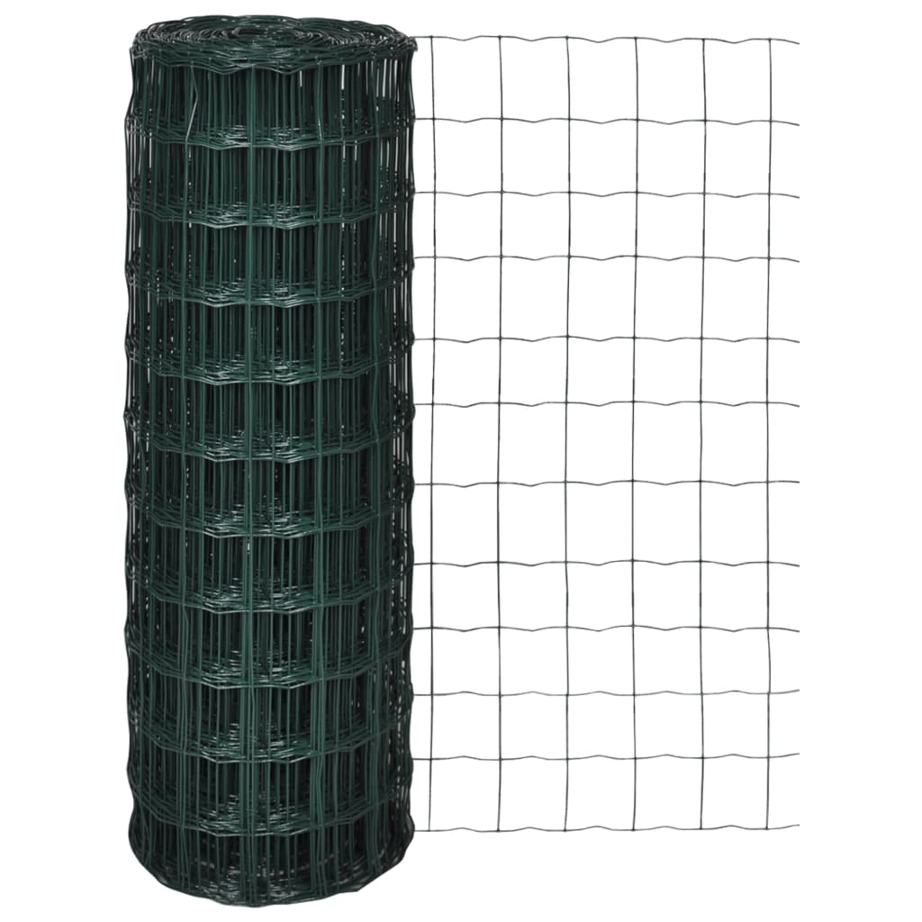 Vidaxl hek 25x1,5 m en acier vert