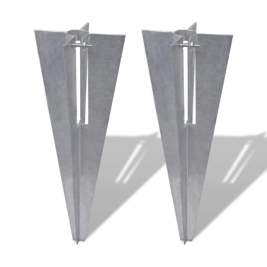 Épingles de poteau de clôture vidaxl 2 st en acier