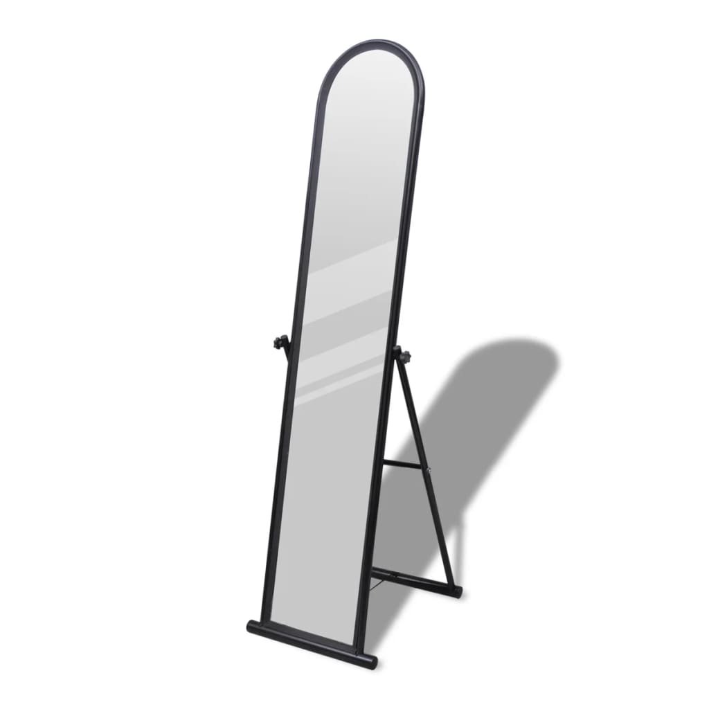 Vidaxl Miroir de plancher autoportant avec noir rectangulaire noir